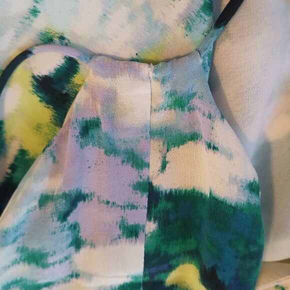 Cynthia Rowley Dress 100% Silk Swing A-Line Pastel Floral Pockets - Picture 4 of 7